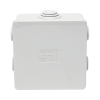 caja estanca de pvc para derivación y conexión, 6 entradas, tapa a presión, 80×80×40 mm (mayor Área interna, uso exterior ip44, material que no propaga el fuego y libre de hálogenos