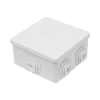 caja estanca de pvc para derivación y conexión, 6 entradas, tapa a presión, 80×80×40 mm (mayor Área interna, uso exterior ip44, material que no propaga el fuego y libre de hálogenos