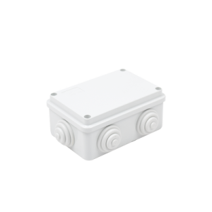 caja estanca de pvc para derivación y conexión, 6 entradas, tapa atornillada, 120x80x50 mm (Área interna), uso exterior ip55, material que no propaga el fuego y libre de hálogenos