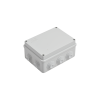 caja estanca de pvc para derivación y conexión, 10 entradas, tapa atornillada, 150x110x70 mm (Área interna), uso exterior ip55, material que no propaga el fuego y libre de hálogenos