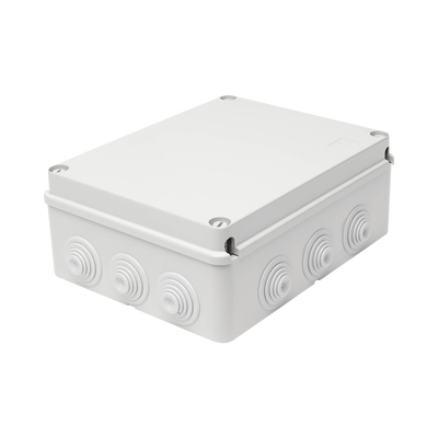 caja estanca de pvc para derivación y conexión, 12 entradas, tapa atornillada, 240x190x90 mm (Área interna), uso exterior ip55, material que no propaga el fuego y libre de hálogenos caja estanca de pvc para derivación y conexión, 12 entradas, tapa atornillada, 240x190x90 mm (Área interna), uso exterior ip55, material que no propaga el fuego y libre de hálogenos