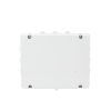 caja estanca de pvc para derivación y conexión, 12 entradas, tapa atornillada, 380x300x120 mm (Área interna), uso exterior ip55, material que no propaga el fuego y libre de hálogenos