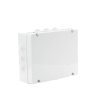 caja estanca de pvc para derivación y conexión, 12 entradas, tapa atornillada, 380x300x120 mm (Área interna), uso exterior ip55, material que no propaga el fuego y libre de hálogenos