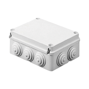 caja estanca de pvc para derivación y conexión, 12 entradas, tapa atornillada, 380x300x120 mm (Área interna), uso exterior ip55, material que no propaga el fuego y libre de hálogenos