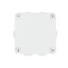 caja estanca de pvc para derivación y conexión, 6 entradas, tapa con tornillo de 1/4" de vuelta, 100x100x50 mm (Área interna), uso exterior ip55, material que no propaga el fuego y libre de hálogenos
