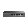 switch poe+ gigabit no administrable / 5 puertos 10/100/1000 mbps / 4 puertos poe+ / hasta 60w