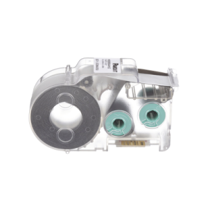 casete de etiquetas de poliolefina de cinta continua, tubo termocontráctil, 11.2 mm de ancho, 2.4 m de largo, para cables de 2 a 6.4 mm (16 10 awg) de diámetro, color blanco