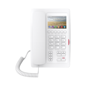 (h5 color blanco)teléfono para hotelería, profesional de gama alta con pantalla lcd de 3.5 pulgadas a color, 6 teclas programables para servicio rápido (hotline) poe
