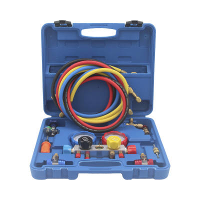 juego de manómetros para aire acondicionado, herramienta de carga de refrigerante, doble válvula con adaptadores de acoplamiento rápido, manguera de 1.5 metros para refrigerantes : r410a, r32, r134a, r22 juego de manómetros para aire acondicionado, herramienta de carga de refrigerante, doble válvula con adaptadores de acoplamiento rápido, manguera de 1.5 metros para refrigerantes : r410a, r32, r134a, r22