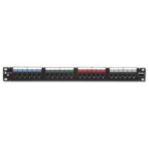 patch panel utp hd6 de 24 puertos, precargado con jacks categoría 6, plano, 1ur