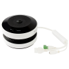 (hikfire) mini fisheye ip 4 megapixel con detector de humo puntual / autónomo / entrada y salida de alarma / 15 mts ir / poe / wdr 120 db / alarma de 85 db / microsd 128gb / compatible con hik connect