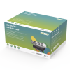 kit turbohd 1080p / dvr 4 canales con unidad de almacenamiento essd de 300 gb / 4 cámaras bala colorvu con micrófono integrado / fuente de poder / accesorios de instalación