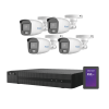 kit turbohd 1080p + ssd 1 tb / dvr 4 canales / 4 cámaras bala colorvu con micrófono integrado / fuente de poder / accesorios de instalación