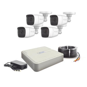 (micrÓfono integrado) kit turbohd 1080p lite / dvr 4 canales / audio por coaxitron / 4 cámaras bala de policarbonato con micrófono integrado