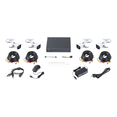 kit turbohd 1080p / dvr 8 canales con h.265+ / 4 cámaras bala metálicas / fuente de poder / accesorios de instalación kit turbohd 1080p / dvr 8 canales con h.265+ / 4 cámaras bala metálicas / fuente de poder / accesorios de instalación