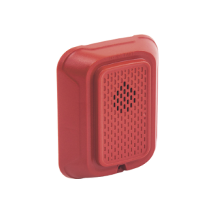 sirena para montaje en pared, 12 a 24 vcc, color rojo, nuevo diseño moderno y elegante y menor consumo de corriente