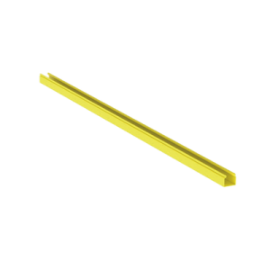 canaleta fiberrunner™ 2x2 sin tapa, de pvc rígido, color amarillo, 1.8 m de largo