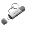 lector de tarjetas 2 en 1 / conector dual usb a y usb c / soporta sd y micro sd