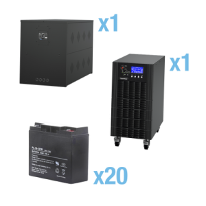 ups trifásico de 10 kva/10 kw, topología online doble conversión, voltaje de 208/220 vca de l l, respaldo de 5 minutos al 100% de carga, incluye módulo y banco de baterías