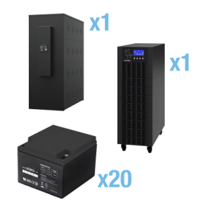 ups trifásico de 30 kva/27 kw, topología online doble conversión, voltaje de 208/220 vca de l l, respaldo de 5 minutos al 100% de carga, incluye módulo y banco de baterías