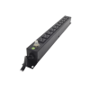 multicontacto horizontal (pdu) de 10 contactos (nema 5 15r) rack 19" 1ur. voltaje entrada/salida: 120vca/15a
