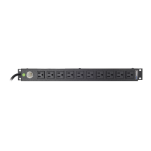 multicontacto horizontal (pdu) de 10 contactos (nema 5 15r) rack 19" 1ur. voltaje entrada/salida: 120vca/15a