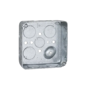caja cuadrada 4 x 4"/profundidad 1 1/2"/ 11 entradas de 3/4" y 1 de 1/2".
