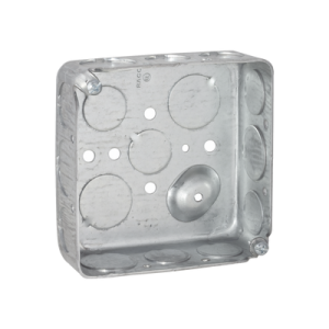 caja cuadrada 4 x 4"/ profundidad 1 1/2"/ cuenta con 11 entradas de 1/2" y 6 de 3/4"..