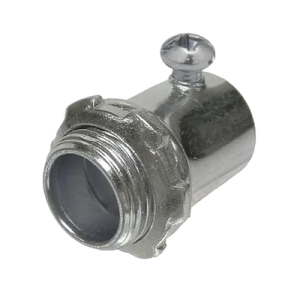 conector de 3/4" (19 mm) para pared delgada con tornillo.