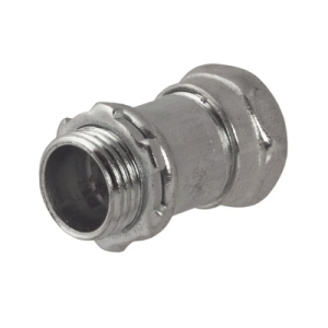 conector recto compresión de acero galvanizado para pared delgada de 1/2" .