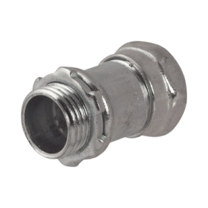 conector recto compresión de acero galvanizado para pared delgada de 3/4" .