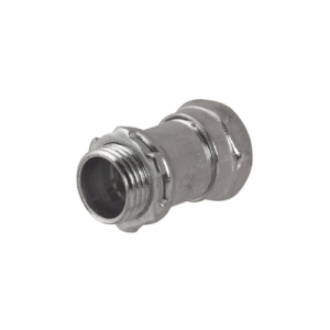 conector recto compresión de acero galvanizado para pared delgada de 1" .