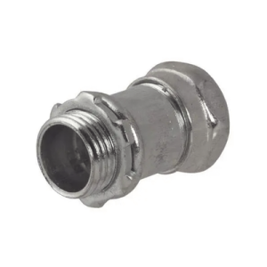 conector recto compresión de acero galvanizado para pared delgada de 1 1/4".