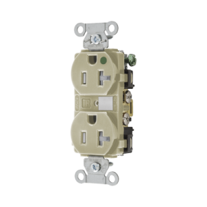 contacto duplex de 20 a 250 v ca/ nema 6 20r / grado hospitalario / color marfil.