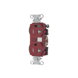 contacto duplex de 20 a 125 v ca/ a prueba de manipulaciones / nema 5 20r / grado hospitalario / color rojo.