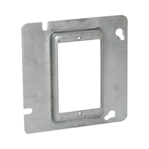 sobretapa cuadrada galvanizada de 4 11 16", realce de 1/2".