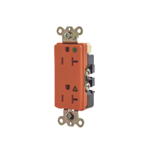 receptáculo duplex de 20 a 125 v / 2 polos 3 hilos/ nema 5 20 r / color naranja/ grado hospital.