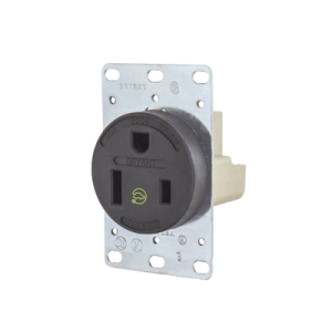 receptáculo individual de 50 a 250 v / 2 polos 3 hilos/ nema 6 50 r / color negro/ grado industrial comercial.