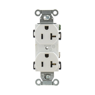 contacto dúplex 20 a, 125 v, 2 polos, 3 hilos, cableado posterior y lateral, color blanco (nema 5 20r). contacto dúplex 20 a, 125 v, 2 polos, 3 hilos, cableado posterior y lateral, color blanco (nema 5 20r).