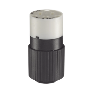 conector de 15 a 125 v ca/ 2 polos 3 hilos/ grado industrial/ color blanco y negro/ nema 5 15r.