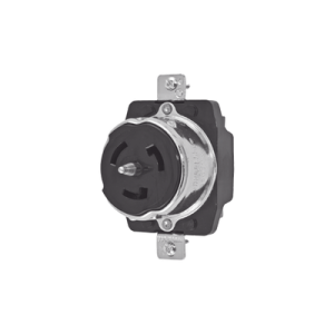 receptáculo trifásico con bloqueo de media vuelta / 50 a 250 vca / 3 polos 4 hilos / grado industrial / color negro.