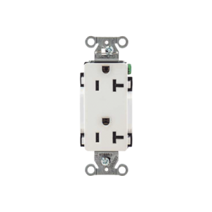 contacto duplex decorador 20 a 125v / 2 polos 3 hilos/ nema 5 20 r / color blanco.