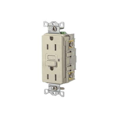contacto de auto verificación gfci con interruptor de falla a tierra de 15 a 125 v 2 polos/ color marfil / nema 5 15r / grado industrial comercial. contacto de auto verificación gfci con interruptor de falla a tierra de 15 a 125 v 2 polos/ color marfil / nema 5 15r / grado industrial comercial.