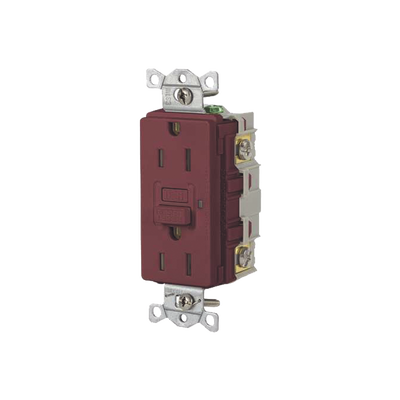 contacto de auto verificación gfci con interruptor de falla a tierra de 15 a 125 v 2 polos/ color rojo / nema 5 15r / grado industrial comercial. contacto de auto verificación gfci con interruptor de falla a tierra de 15 a 125 v 2 polos/ color rojo / nema 5 15r / grado industrial comercial.