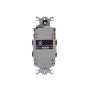 contacto de auto verificación gfci con interruptor de falla a tierra de 15 a 125 v 2 polos/ color rojo / nema 5 15r / grado industrial comercial.