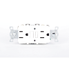 contacto de auto verificación gfci con interruptor de falla a tierra de 15 a 125 v 2 polos, 3 hilos color blanco (nema 5 15r), grado comercial.