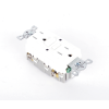 contacto de auto verificación gfci con interruptor de falla a tierra de 15 a 125 v 2 polos, 3 hilos color blanco (nema 5 15r), grado comercial.