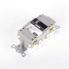 contacto de auto verificación gfci con interruptor de falla a tierra de 15 a 125 v 2 polos, 3 hilos color blanco (nema 5 15r), grado comercial.