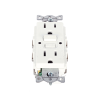 contacto de auto verificación gfci con interruptor de falla a tierra de 15 a 125 v 2 polos, 3 hilos color blanco (nema 5 15r), grado comercial.