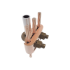 conector mecánico para 3 cables para calibre 4 awg 2/0 awg a tubería de 3/8" o varilla 5/8" 3/4" perno 3/8".
